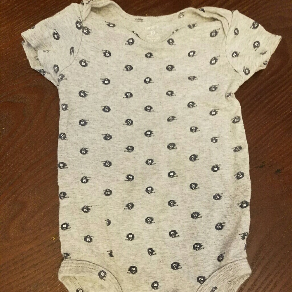 Carter's football onsie